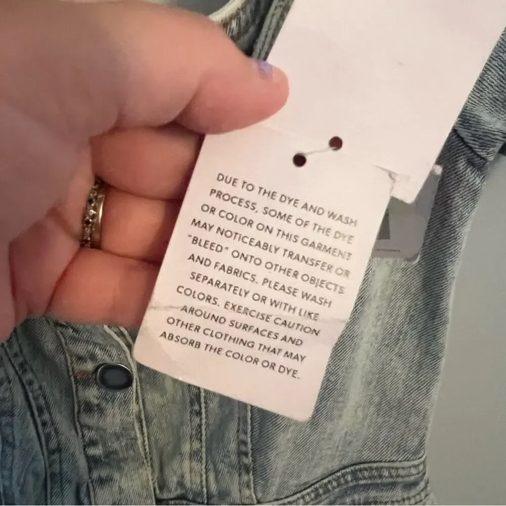 NWT Shoe Dazzle Denim Mini Dress Size Medium Measures Like XS Button Down - Picture 6 of 9